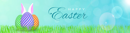 Easter holiday banner at spring.