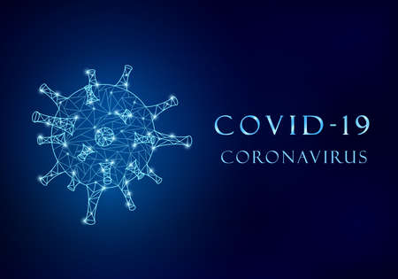 Covid-19 virus molecule from polygon mesh.のイラスト素材