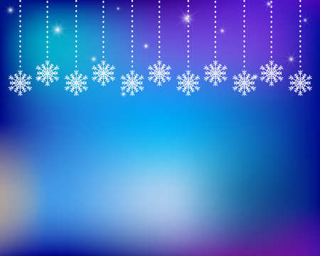 Blue winter background with snowflakes, sparkles.のイラスト素材
