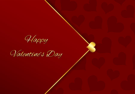 Romantic background with gold Happy Valentines Dayのイラスト素材