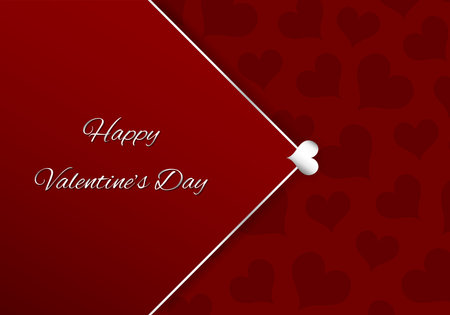 Red background with silver Happy Valentines Dayのイラスト素材