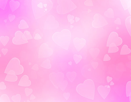 Pink romantic abstract background with hearts.の写真素材
