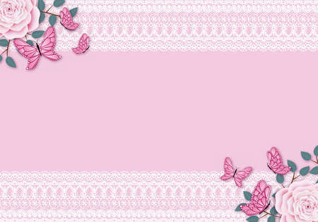Pink vintage lacy background.の写真素材