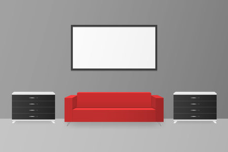 Modern 3D interior.のイラスト素材