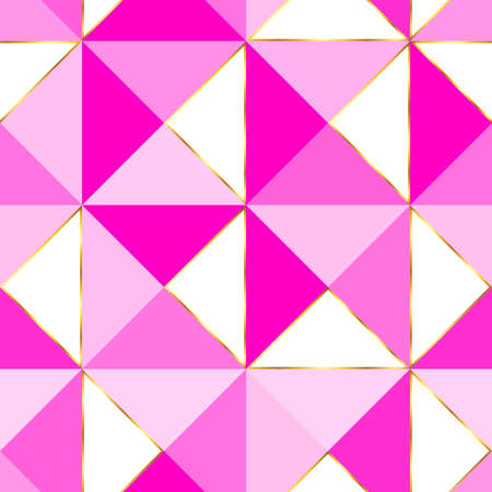 Pink and white triangle seamless pattern.のイラスト素材