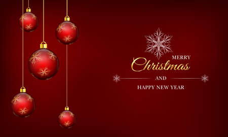 Red and gold Merry Christmas.のイラスト素材
