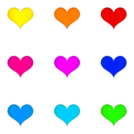 Colorful heart set.のイラスト素材