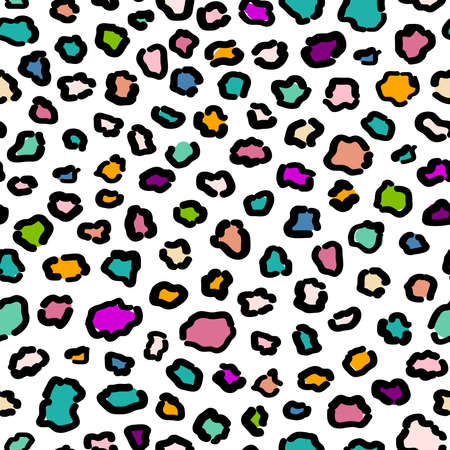 Abstract colorful boho leopard pattern.のイラスト素材