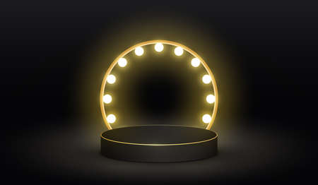 3D luxury black podium background.のイラスト素材