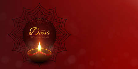 Happy Diwali background with greeting text.のイラスト素材