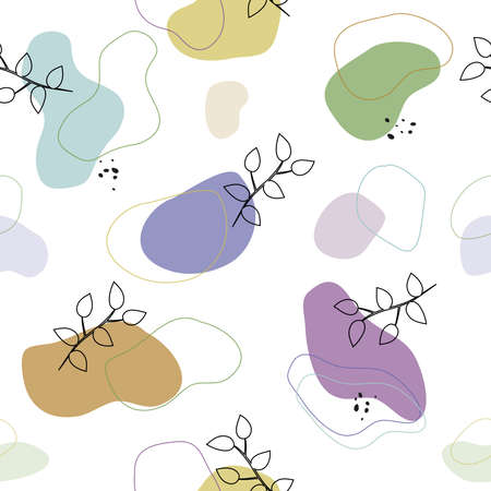 Trendy Nature Contemporary seamless pattern.のイラスト素材