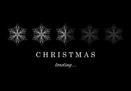 Black and white christmas loading.のイラスト素材