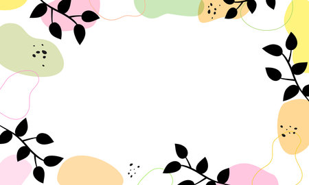 Minimal botanical abstract art background.のイラスト素材