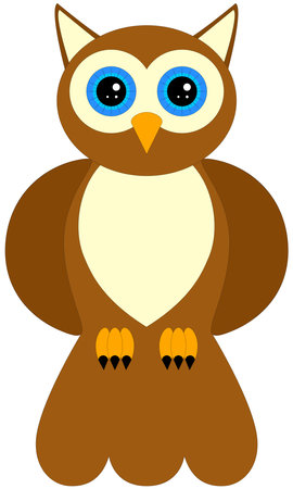 Simple brown owl.のイラスト素材