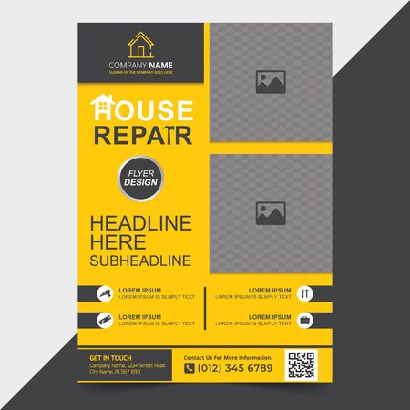 Construction Tools Cover A4 Template Designのイラスト素材