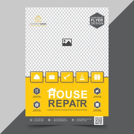 Construction Tools Cover A4 Template Designのイラスト素材