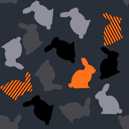 Vector seamless rabbits pattern . illustration t-shirt print graphic design. - Vectorのイラスト素材