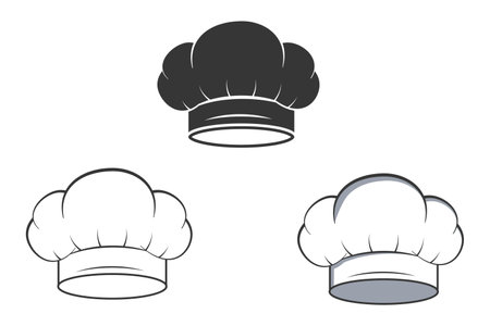 Chef Hat Vector, Cooking Hat, Chef Hat Silhouette, Restaurant Equipment, Cooking Equipment, Clip Art, Utensil Silhouetteのイラスト素材