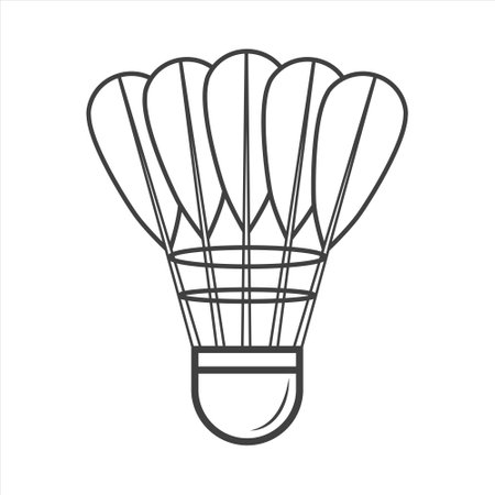 Badminton Lineart, Badminton Vector Cork, Badminton illustration, Racket Vector, Racket Line Art, Outline, Sports illustration, Badminton  Ball, vector, Badminton silhouetteのイラスト素材