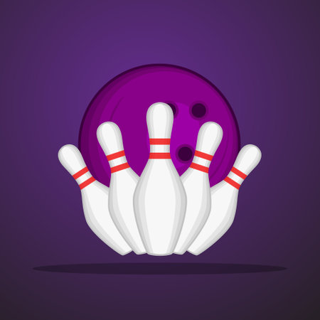 Bowling Vector Clipart, Bowling illustration, Sports illustration, Bowling Clipart, vector,  Game vector, Game tournament, champions league, Bowling Shot, Bowling Masterのイラスト素材