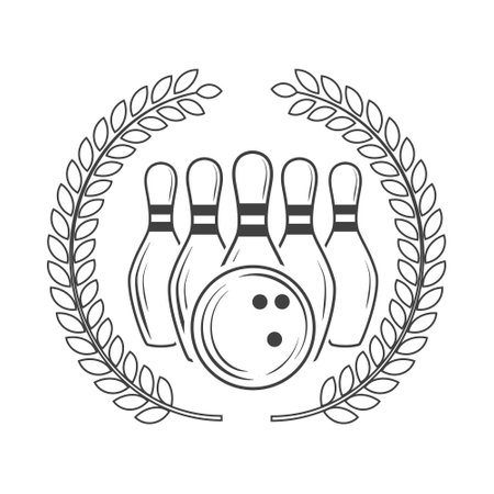 Bowling Outline Vector, Bowling, vector, Bowling silhouette, silhouette, Sports silhouette, Game vector, Game tournament, champions leagueのイラスト素材