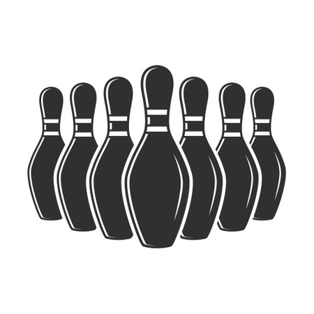 Bowling Vector, Bowling, vector, Bowling silhouette, silhouette, Sports silhouette, Game vector, Game tournament, champions leagueのイラスト素材