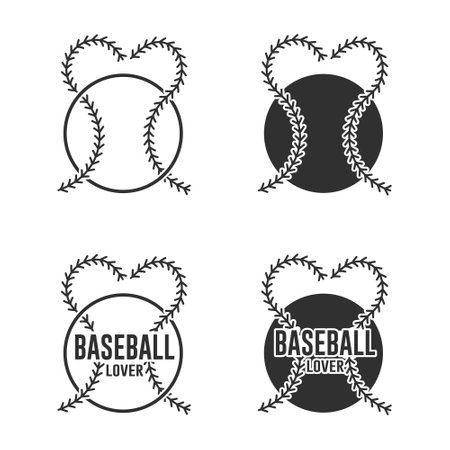Baseball Love Vector, Sports, Baseball Lover, vector, silhouette, Sports silhouette, Baseball logo, Game vector, Game tournament, Baseball Tournament, Baseball typography, Championのイラスト素材