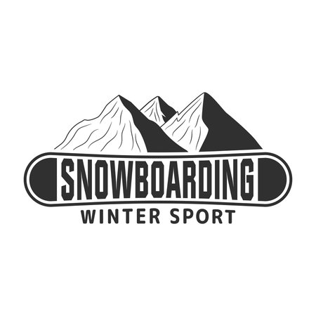 Snowboarding Vector Illustration, Snowboard Typography, Winter Sports, Extreme Snowboarder Graphic Design, Snowboarding Vector Artwork, Adventurous Snowboarder Silhouette, Vibrantのイラスト素材