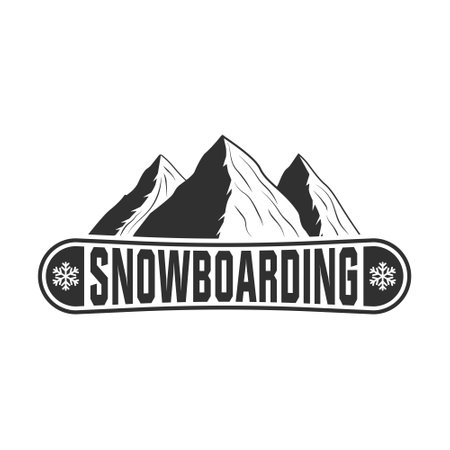 Snowboarding Vector Illustration, Snowboard Typography, Winter Sports, Extreme Snowboarder Graphic Design, Snowboarding Vector Artwork, Adventurous Snowboarder Silhouette, Vibrantのイラスト素材