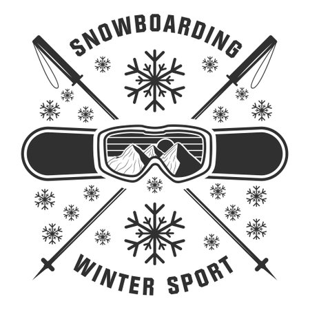 Snowboarding Vector Illustration, Snowboard Typography, Winter Sports, Extreme Snowboarder Graphic Design, Snowboarding Vector Artwork, Adventurous Snowboarder Silhouette, Vibrantのイラスト素材