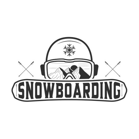 Snowboarding Vector Illustration, Snowboard Typography, Winter Sports, Extreme Snowboarder Graphic Design, Snowboarding Vector Artwork, Adventurous Snowboarder Silhouette, Vibrantのイラスト素材