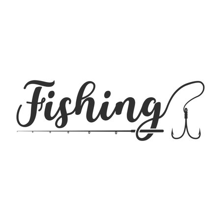 Stylish Fishing Typography, Creative Fishing Design, Fishing Enthusiast's Tee, Unique Fishing Typography Shirt, Trendy Typography for Anglers, Graphic Tee Design, Vintage-Inspiredのイラスト素材