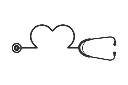 Stethoscope Heart Vector, Medical Stethoscope Heart Shape Vector, Stethoscope Pulse Vector, Heart Health Stethoscope Icon, Medical tools Vector, Stethoscope typography, Doctorのイラスト素材