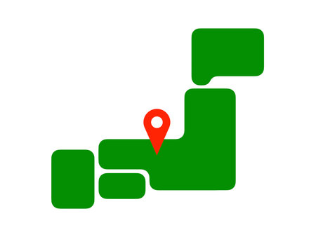 Pop Deformed Map of Japan (Kyoto Map Pin)の写真素材