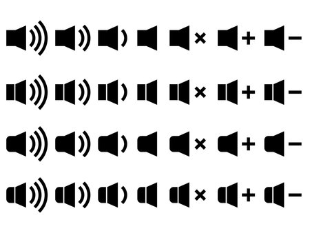 Simple volume control speaker icon set [monochrome]の写真素材