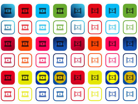 ãVOD ServiceãKakumaru Movie Playback Button App Icon Set D (2 iconsÃ 2 patternsÃ 12 colors)の写真素材