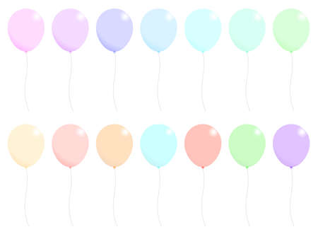 Transparent simple balloon material 14 colors setの写真素材