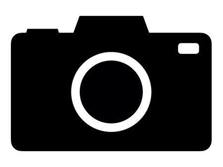 Simple camera monochrome iconの素材 [FY310171234678]