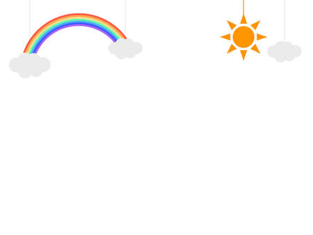 ãOrnament styleãSky flat background ãRainbowãの写真素材