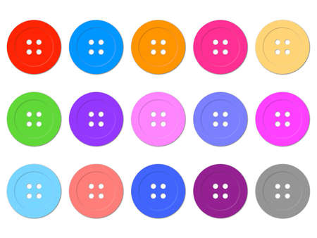 Colorful real four-hole button image setの写真素材