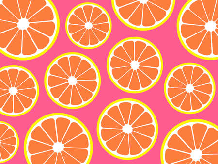 Pink grapefruit sliced cross-sectional pattern image background [flat color]の写真素材
