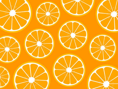 Orange sliced cross-sectional pattern image background [flat color]の写真素材