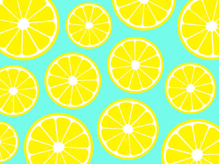 Lemon sliced cross-sectional pattern image background [flat color]の写真素材