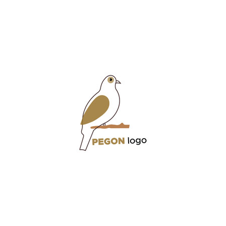 minimal pigeon logo design template.のイラスト素材