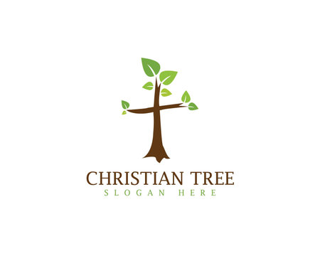 Church logo template vector icon illustration design. Christian symbols. The cross of Jesus Christのイラスト素材