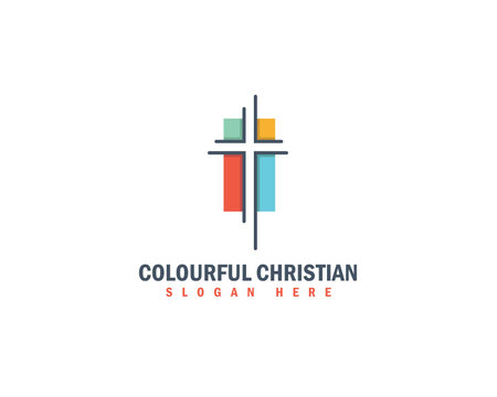 Church logo design. Christian symbols. The cross of Jesus Christ.のイラスト素材