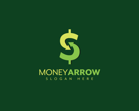 Money Logo Design Template. Initial Letter S and Dollar Sign Vector Illustrationのイラスト素材