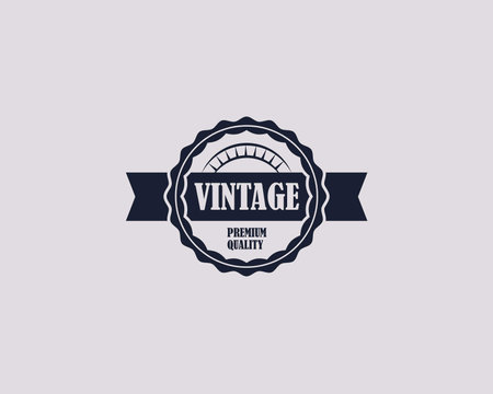 Vintage label badge vector illustration design template. Retro badge design.のイラスト素材