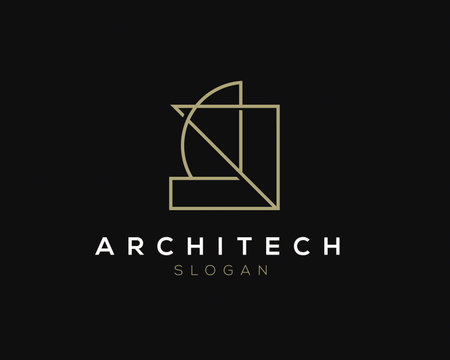 Simple Line Logo for Architecture Firmのイラスト素材