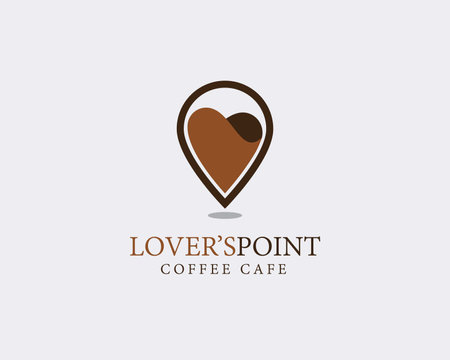Coffee shop map pointer logo design vector template. Cafe and restaurant location symbol.のイラスト素材